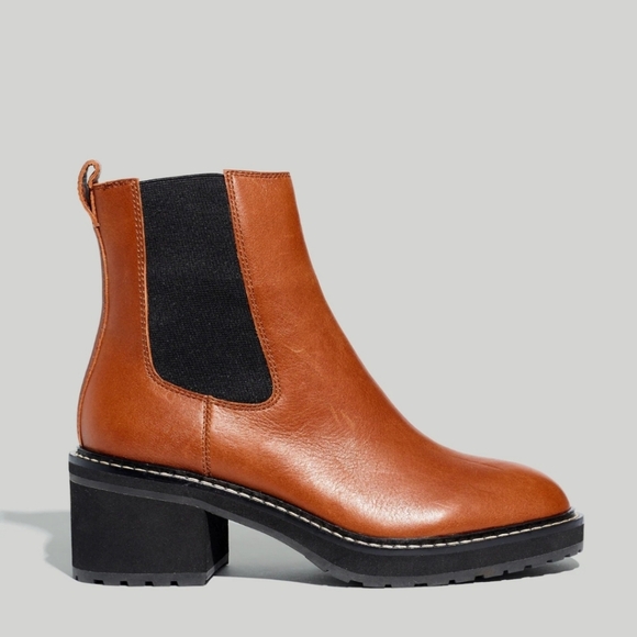 New! Madewell The Carina Platform Chelsea Leather Boot - Picture 1 of 13